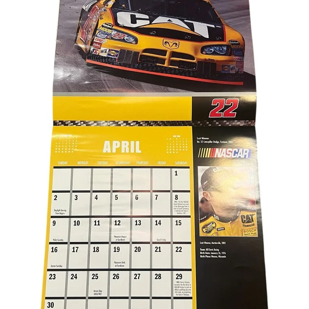 Vintage NASCAR Drivers Wall Calendar 2006 Nigel Kinrade Motorbooks Race Car The